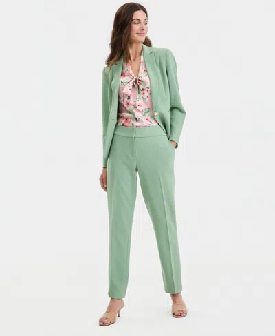 Kasper Crepe High-rise Slim Pants, Women's And Petites In Green