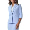 Kasper Crepe One-button Jacket In California Sky