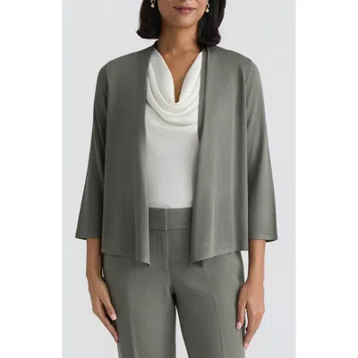 Kasper Crop A-line Cardigan In Green