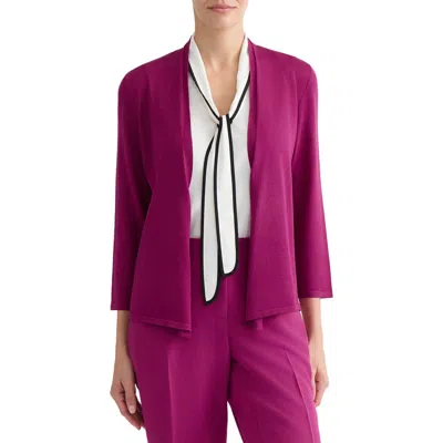 Kasper Crop A-line Cardigan In Purple