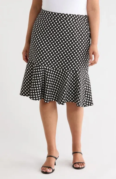 Kasper Dot Frill Hem Skirt