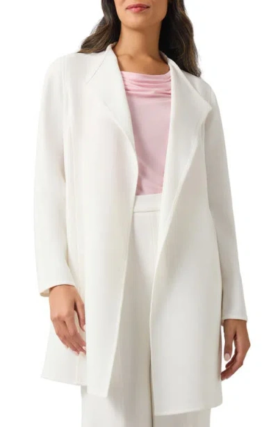 Kasper Draped Front Melange Crepe Jacket In Vanilla Ice