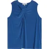 Kasper Drapey Sleeveless Shell Top In Blue