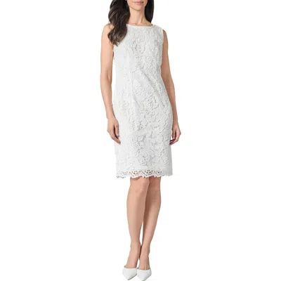 Kasper Empire Seam Lace Sheath Dress In Lily White