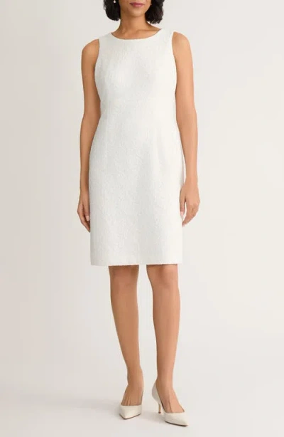 Kasper Empire Waist Lace Sheath Dress In White