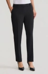 Kasper Extended Tab Straight Leg Pants In Black