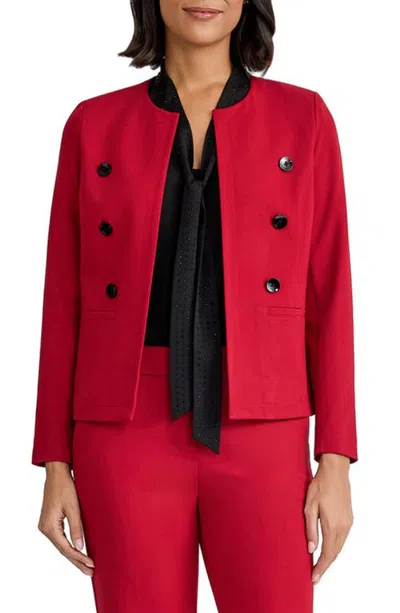 Kasper Faux Double Breasted Jacket In Red