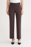 Kasper Faux Fly Flare Pants In Brown