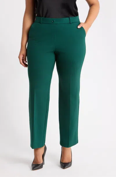 Kasper Faux Fly Trousers In Green