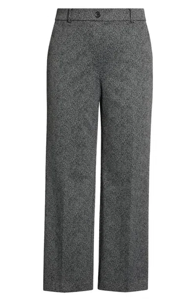 Kasper Faux Fly Wide Leg Trousers In Black Multi