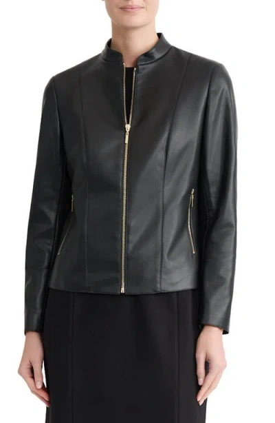 Kasper Faux Leather Jacket In Black