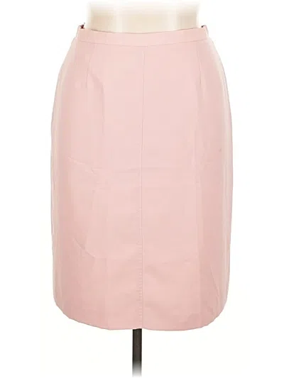 Pre-owned Kasper Faux Leather Skirt In Pink