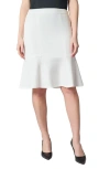 Kasper Flare Hem Skirt In Lily White