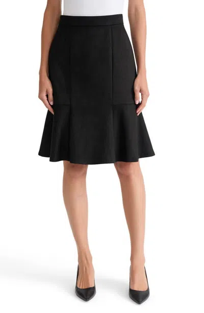 Kasper Flared Hem Skirt In Black
