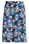 Kasper Flared Pull-on Midi Skirt In Blue