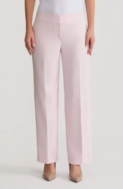 Kasper Flat Front Low Rise Wide Leg Pants In Pink