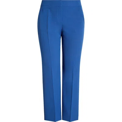 Kasper Flat Front Slim Pants In Blue