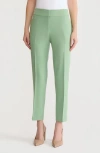Kasper Flat Front Slim Pants In Green