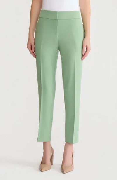 Kasper Flat Front Slim Pants In Green