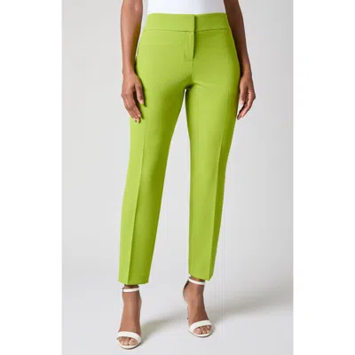 Kasper Flat Front Slim Pants In Green