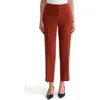 Kasper Flat Front Slim Pants In Red