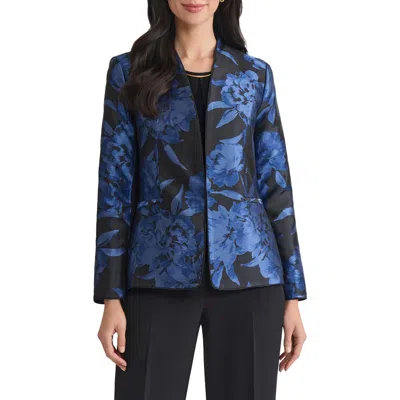 Kasper Floral Jacquard Jacket In Gold