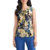Kasper Abstract Print Hardware Detail Sleeveless Knit Top In Multi