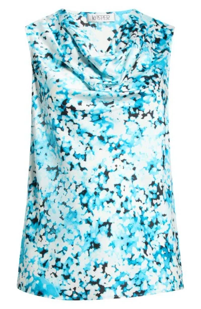 Kasper Floral Print Cowl Neck Top