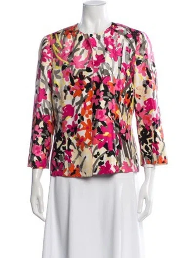 Pre-owned Kasper Floral Print Jacket In Multi