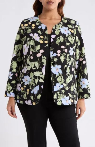 Kasper Floral Print One-button Jacket In Multi
