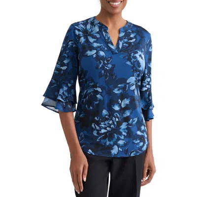 Kasper Floral Print Top In Multi