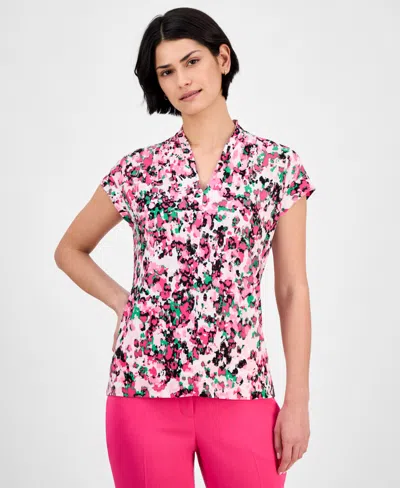 Kasper Floral-print Top, Regular & Petite In Pink Perfection Multi