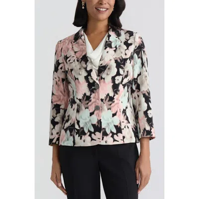 Kasper Floral Print Two-button Blazer In Multi