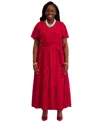 Kasper Flutter-sleeve Smock-waist Dress, Regular & Plus