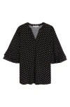 Kasper Flutter Sleeve Top
