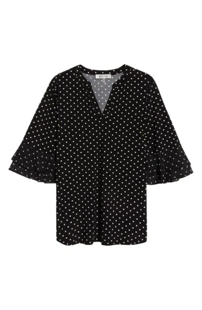 Kasper Flutter Sleeve Top In Multi