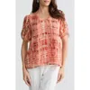 Kasper Flutter Sleeve Top In Multi