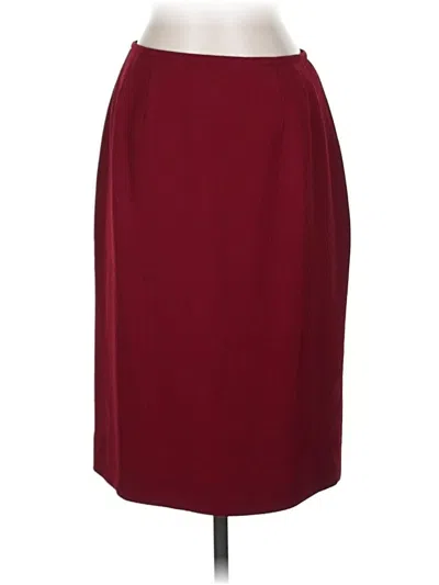 Pre-owned Kasper Formal Skirt In Burgundy