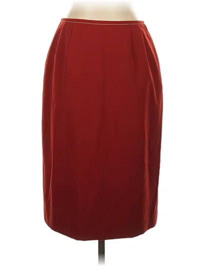 Pre-owned Kasper Formal Skirt In Burgundy