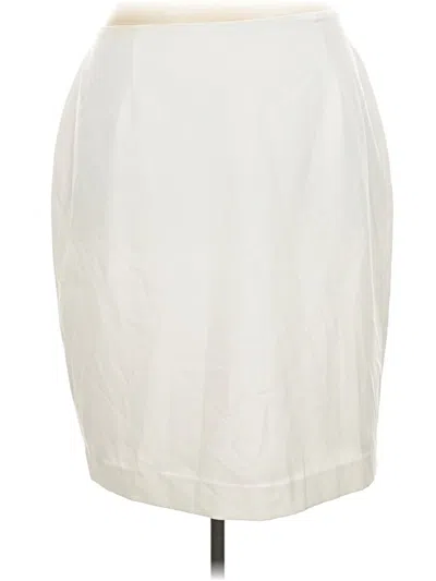 Pre-owned Kasper Formal Skirt In White