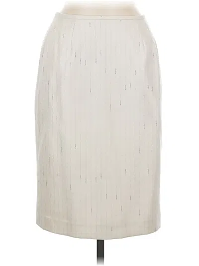 Pre-owned Kasper Formal Skirt In White
