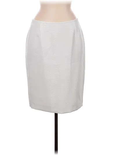 Pre-owned Kasper Formal Skirt In White
