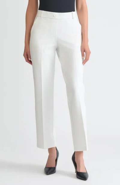 Kasper Fuax Fly Pull-on Pants In White