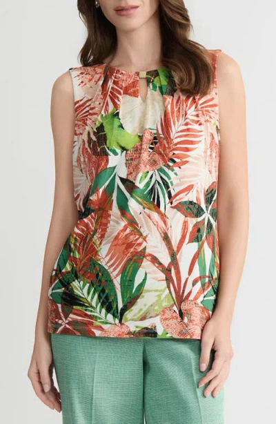 Kasper Hardware Keyhole Cap Sleeve Top In Multi