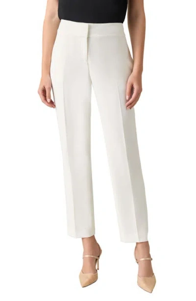 Kasper Hidden Fly Front Taffeta Pants In Vanilla Ice