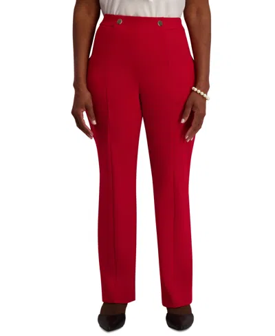 Kasper High-rise Pull-on Rivet Pants, Regular & Plus