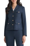 Kasper Houndstooth Check Military Jacket In Brown