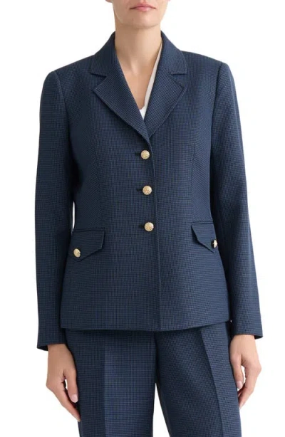 Kasper Houndstooth Microcheck Jacket In Blue