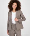 Kasper Houndstooth Single-button-front Jacket, Regular & Petite In Brown