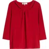 Kasper Ity 3q Twist Neck Top In Fire Red